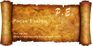 Pecze Etelka névjegykártya